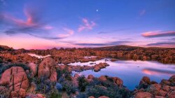 A Beautiful Lake Of Rocks Wallpaper