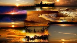 A Collage Of Beach Sunsets Wallpaper #61825
