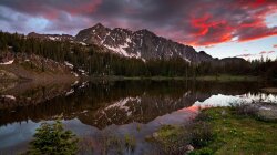 A View Of A Crater Lakes Sunset Wallpaper