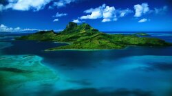 Aerial View Of Bora Bora French Polynesia Wallpaper