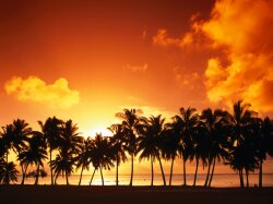 Aitutaki Island At Sunset Cook Islands Normal Wallpaper