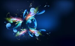 Blue Abstract With Splashes Of Colors Wallpaper