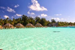 Bora Bora Green Blue Lagoon Wallpaper