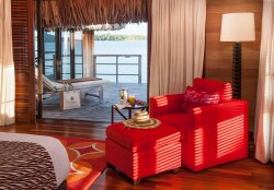 Inside Of Water Bungalow Bora Bora Wallpaper