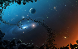 Meteors Floating Through Space Fantasy Wallpaper #70116