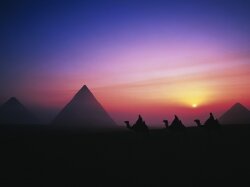 Morning Sun Pyramids Giza Egypt Wallpaper