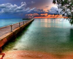 Pier At Sunset Wallpaper