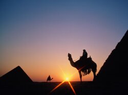 Pyramid Sunset Giza Egypt Normal Wallpaper