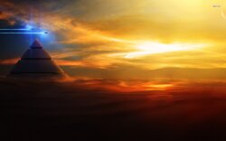 Spaceships Flying Over The Pyramid Fantasy Wallpaper #89785