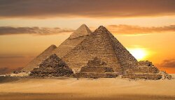 The Pyramids Of Giza In Egypt At Sunset Other Wallpaper