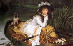 Young Lady in a Boat Wallpaper